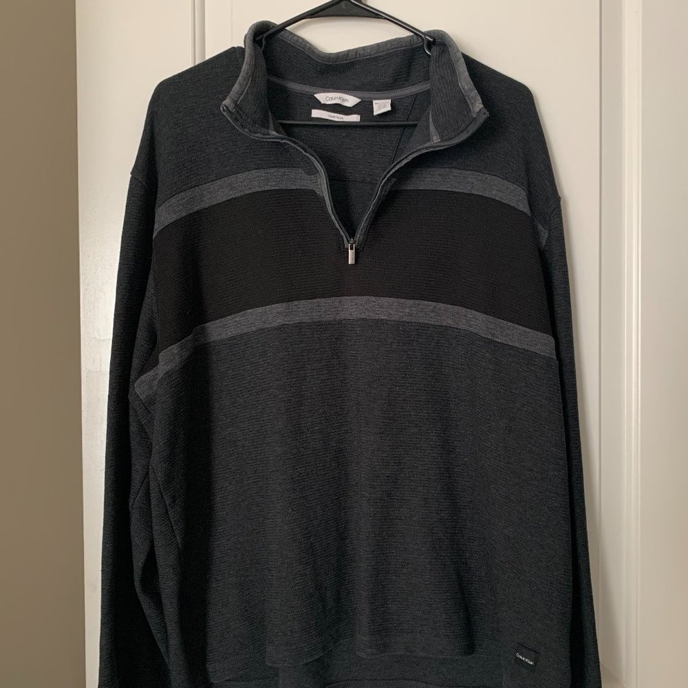 Calvin Klein Gray Men's Half Zip Sweater Size XXL